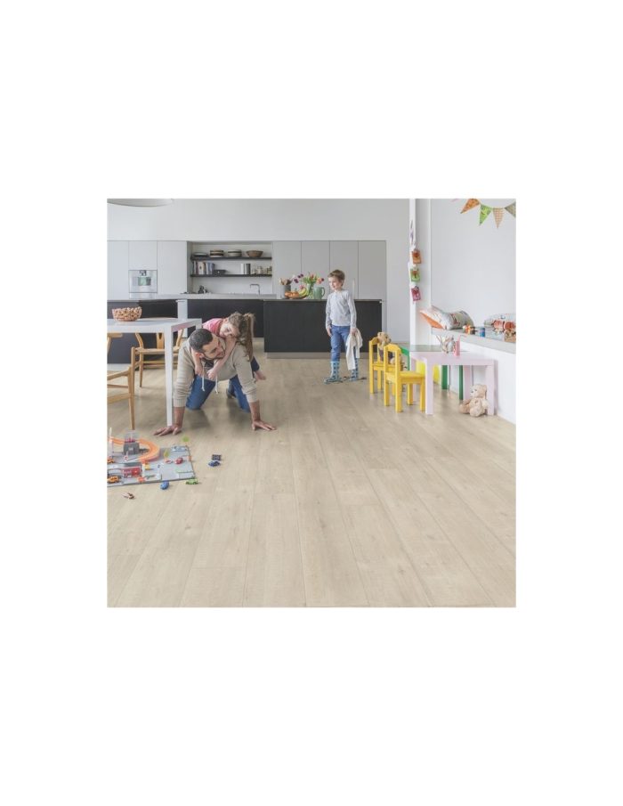 Quick Step.Impressive. Roble Con Cortes De Sierra Beige