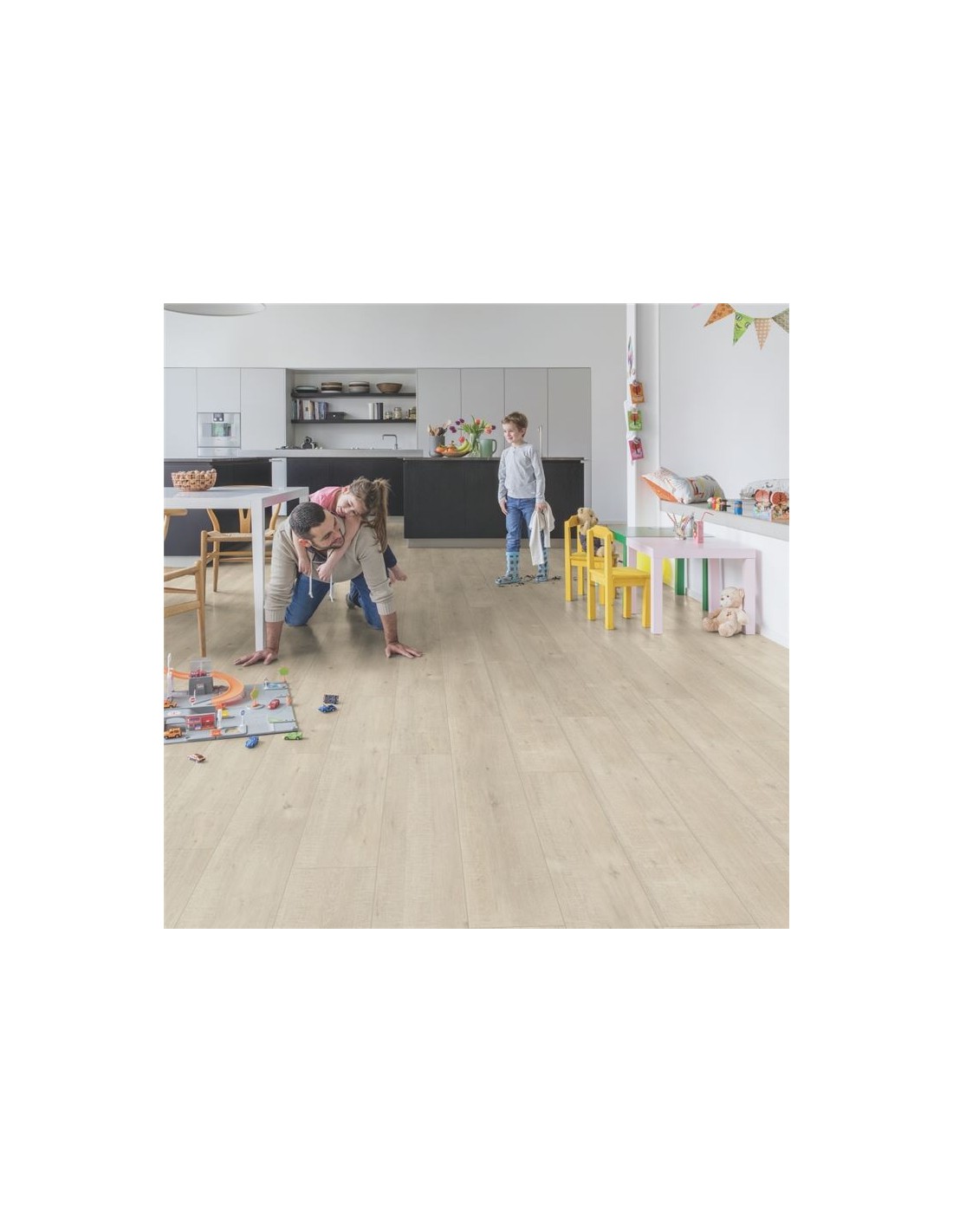 Quick Step.Impressive. Roble Con Cortes De Sierra Beige