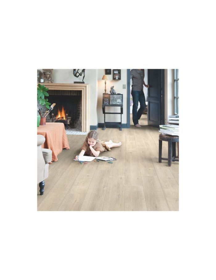Quick Step.Impressive. Roble Con Cortes De Sierra Beige